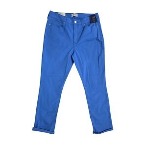 Crown & Ivy Womens High Rise Skinny Crop Jeans Blue Ultimate Hold Denim Size 10